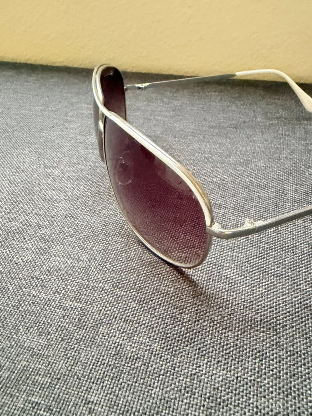 Gradient Aviator Sunglasses with White Trim